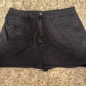 SHEIN Black Casual Denim Skorts
